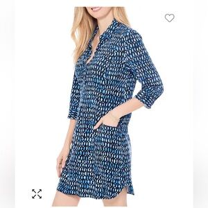 Nic and Zoe Blue Mosaic Mini Dress